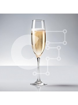 Σετ των 2 Intra Συλλεκτικό Ξύλινο Παζλ Plywood  4mm - Κομψό ποτήρι σαμπάνιας με φυσαλίδες να ανεβαίνουν στην κορυφή Σε Ξύλινο Κουτί - Διαστάσεις: 10x10 cm – 25 κομμάτια