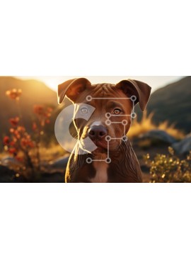 Intra Συλλεκτικό Ξύλινο Παζλ Plywood  4mm - Καφέ σκυλί στο χωράφι με ψηλό γρασίδι και βράχους Σε Ξύλινο Κουτί - Διαστάσεις: 10x10 cm – 25 κομμάτια