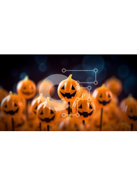 Intra Συλλεκτικό Ξύλινο Παζλ Plywood  4mm - Αποκριάτικες κολοκύθες σε ραβδιά - Διακοσμήσεις φαναριών Σε Ξύλινο Κουτί - Διαστάσεις Puzzle: 10x10 cm – 25 κομμάτια