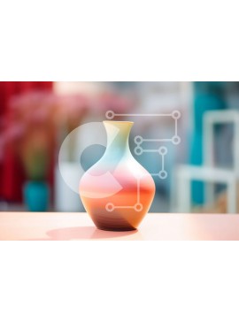 Intra Συλλεκτικό Ξύλινο Παζλ Plywood  4mm - Πολύχρωμο βάζο σε ανοιχτό τραπέζι σε εσωτερικό σκηνικό Σε Ξύλινο Κουτί - Διαστάσεις Puzzle: 10x10 cm – 25 κομμάτια