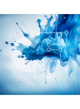 Intra Συλλεκτικό Ξύλινο Παζλ Plywood  4mm - Δυναμική εικόνα μπλε υγρού που εκτοξεύεται σε καθαρό λευκό φόντο Σε Ξύλινο Κουτί - Διαστάσεις Puzzle: 10x10 cm – 25 κομμάτια