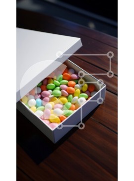 Intra Συλλεκτικό Ξύλινο Παζλ Plywood  4mm - Πολύχρωμη ποικιλία καραμέλας σε λευκό κουτί Σε Ξύλινο Κουτί - Διαστάσεις: 10x10 cm – 25 κομμάτια