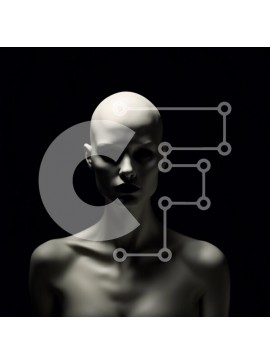 Intra Συλλεκτικό Ξύλινο Παζλ Plywood  4mm - Κενή γυναίκα έκφρασης με λευκό πουκάμισο και μαύρο παντελόνι Σε Ξύλινο Κουτί - Διαστάσεις Puzzle: 10x10 cm – 25 κομμάτια