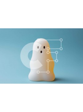 Intra Συλλεκτικό Ξύλινο Παζλ Plywood  4mm - Φωτιστικό σε σχήμα φαντάσματος σε μπλε φόντο Σε Ξύλινο Κουτί - Διαστάσεις Puzzle: 10x10 cm – 25 κομμάτια