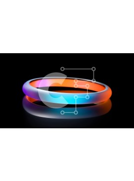 Σετ των 2 Intra Συλλεκτικό Ξύλινο Παζλ Plywood  4mm - Πολύχρωμο πολύχρωμο δαχτυλίδι σε μαύρο φόντο Σε Ξύλινο Κουτί - Διαστάσεις: 10x10 cm – 25 κομμάτια