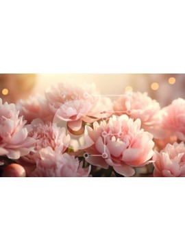 Intra Συλλεκτικό Ξύλινο Παζλ Plywood  4mm - Ανθοδέσμη με ροζ παιώνιες σε απαλό φωτισμό Σε Ξύλινο Κουτί - Διαστάσεις: 10x10 cm – 25 κομμάτια