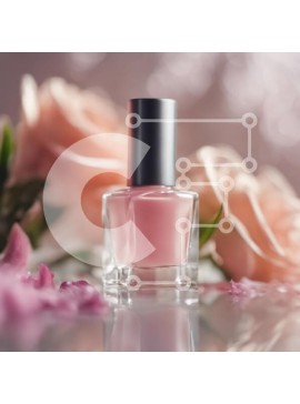 Σετ των 2 Intra Συλλεκτικό Ξύλινο Παζλ Plywood  4mm - Μπουκάλι βερνικιού νυχιών με ροζ υγρό και τριαντάφυλλα Σε Ξύλινο Κουτί - Διαστάσεις: 10x10 cm – 25 κομμάτια