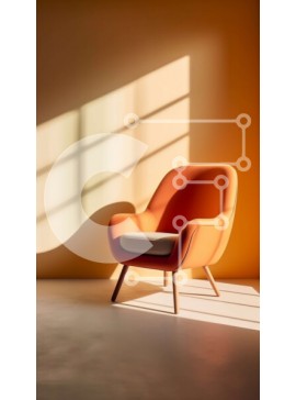 Intra Συλλεκτικό Ξύλινο Παζλ Plywood  4mm - Φωτεινό και χαρούμενο δωμάτιο με πορτοκαλί καρέκλα και κίτρινους τοίχους Σε Ξύλινο Κουτί - Διαστάσεις Puzzle: 10x10 cm – 25 κομμάτια