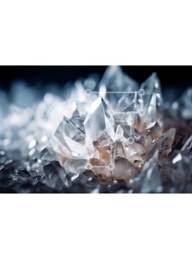 Intra Συλλεκτικό Ξύλινο Παζλ Plywood  4mm - Όμορφη κοντινή εικόνα από καθαρούς κρυστάλλους χαλαζία σε μαύρο φόντο Σε Ξύλινο Κουτί - Διαστάσεις: 10x10 cm – 25 κομμάτια