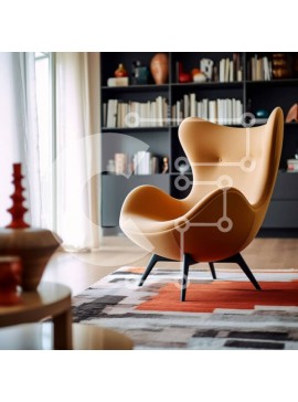 Intra Συλλεκτικό Ξύλινο Παζλ Plywood  4mm - Κομψή πορτοκαλί καρέκλα για το μοντέρνο σαλόνι σας Σε Ξύλινο Κουτί - Διαστάσεις Puzzle: 10x10 cm – 25 κομμάτια