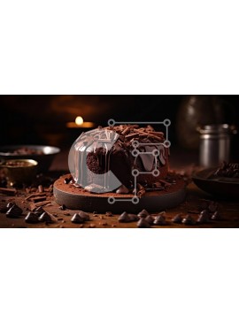 Σετ των 2 Intra Συλλεκτικό Ξύλινο Παζλ Plywood  4mm - Παρακμιακό κέικ σοκολάτας με ψιλόβροχο και κεριά Σε Ξύλινο Κουτί - Διαστάσεις: 10x10 cm – 25 κομμάτια