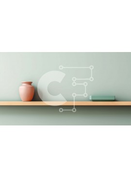 Intra Συλλεκτικό Ξύλινο Παζλ Plywood  4mm - Όμορφη εσωτερική διακόσμηση με ξύλινο ράφι και ροζ βάζο Σε Ξύλινο Κουτί - Διαστάσεις Puzzle: 10x10 cm – 25 κομμάτια