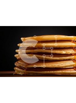 Σετ των 2 Intra Συλλεκτικό Ξύλινο Παζλ Plywood  4mm - Στοίβα από τηγανίτες με σιρόπι σφενδάμου και μπέικον Σε Ξύλινο Κουτί - Διαστάσεις: 10x10 cm – 25 κομμάτια