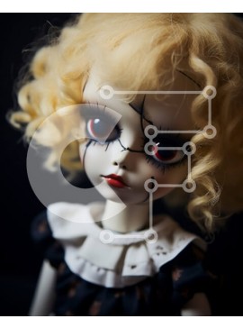 Intra Συλλεκτικό Ξύλινο Παζλ Plywood  4mm - Ξανθή κούκλα με κόκκινα μάτια Σε Ξύλινο Κουτί - Διαστάσεις Puzzle: 10x10 cm – 25 κομμάτια