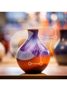 Intra Συλλεκτικό Ξύλινο Παζλ Plywood  4mm - Πολύχρωμα βάζα σε ξύλινο τραπέζι Σε Ξύλινο Κουτί - Διαστάσεις Puzzle: 10x10 cm – 25 κομμάτια