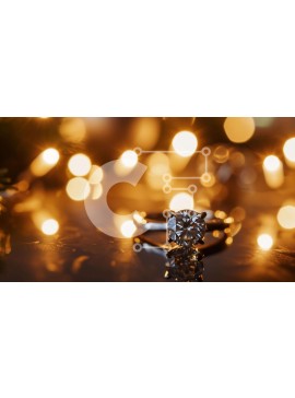 Σετ των 2 Intra Συλλεκτικό Ξύλινο Παζλ Plywood  4mm - Διαμαντένιο δαχτυλίδι αρραβώνων σε φωτιζόμενο τραπέζι Σε Ξύλινο Κουτί - Διαστάσεις: 10x10 cm – 25 κομμάτια