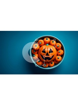 Intra Συλλεκτικό Ξύλινο Παζλ Plywood  4mm - Μπολ γεμάτο με πορτοκαλί κολοκύθες Σε Ξύλινο Κουτί - Διαστάσεις: 10x10 cm – 25 κομμάτια