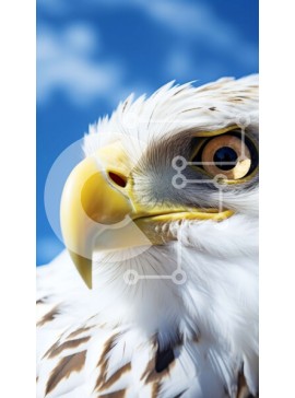 Σετ των 2 Intra Συλλεκτικό Ξύλινο Παζλ Plywood  4mm - Κοντινό πλάνο του κεφαλιού ενός αετού με έντονο βλέμμα Σε Ξύλινο Κουτί - Διαστάσεις: 10x10 cm – 25 κομμάτια