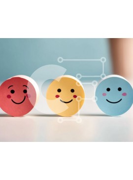 Intra Συλλεκτικό Ξύλινο Παζλ Plywood  4mm - Σειρά από χρωματιστά χάρτινα χαμογελαστά πρόσωπα Σε Ξύλινο Κουτί - Διαστάσεις Puzzle: 10x10 cm – 25 κομμάτια