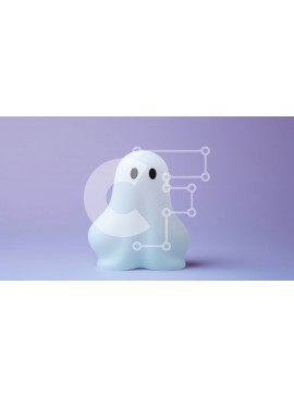 Intra Συλλεκτικό Ξύλινο Παζλ Plywood  4mm - Μικρό λευκό φάντασμα σε μωβ φόντο για διακόσμηση αποκριών ή νεωτεριστικό στοιχείο Σε Ξύλινο Κουτί - Διαστάσεις Puzzle: 10x10 cm – 25 κομμάτια