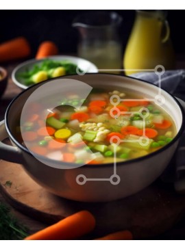 Σετ των 2 Intra Συλλεκτικό Ξύλινο Παζλ Plywood  4mm - Υγιεινό μπολ σούπας λαχανικών με φρέσκα υλικά Σε Ξύλινο Κουτί - Διαστάσεις: 10x10 cm – 25 κομμάτια