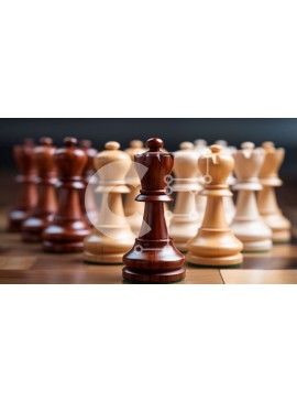 Intra Συλλεκτικό Ξύλινο Παζλ Plywood  4mm - Σκακιέρα με άσπρα και μαύρα κομμάτια σκακιού Σε Ξύλινο Κουτί - Διαστάσεις Puzzle: 10x10 cm – 25 κομμάτια