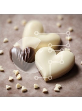 Σετ των 2 Intra Συλλεκτικό Ξύλινο Παζλ Plywood  4mm - Σοκολάτες σε σχήμα καρδιάς για την ημέρα του Αγίου Βαλεντίνου Σε Ξύλινο Κουτί - Διαστάσεις: 10x10 cm – 25 κομμάτια