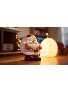 Intra Συλλεκτικό Ξύλινο Παζλ Plywood  4mm - Εορταστικό ειδώλιο Άγιου Βασίλη σε ξύλινο πάτωμα με βιβλία Σε Ξύλινο Κουτί - Διαστάσεις Puzzle: 10x10 cm – 25 κομμάτια