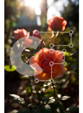 Σετ των 2 Intra Συλλεκτικό Ξύλινο Παζλ Plywood  4mm - Όμορφη εικόνα ενός ροζ τριαντάφυλλου σε έναν κήπο Σε Ξύλινο Κουτί - Διαστάσεις: 10x10 cm – 25 κομμάτια