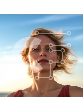 Intra Συλλεκτικό Ξύλινο Παζλ Plywood  4mm - Όμορφη εικόνα μιας γυναίκας στην παραλία με τα μαλλιά που ρέουν Σε Ξύλινο Κουτί - Διαστάσεις Puzzle: 10x10 cm – 25 κομμάτια