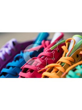 Σετ των 2 Intra Συλλεκτικό Ξύλινο Παζλ Plywood  4mm - Συλλογή πολύχρωμων αθλητικών παπουτσιών Σε Ξύλινο Κουτί - Διαστάσεις: 10x10 cm – 25 κομμάτια