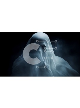 Intra Συλλεκτικό Ξύλινο Παζλ Plywood  4mm - Τρομακτικό φάντασμα σε σκοτεινό φόντο Σε Ξύλινο Κουτί - Διαστάσεις Puzzle: 10x10 cm – 25 κομμάτια