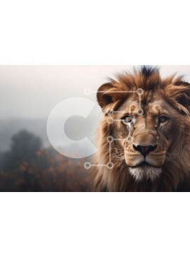 Σετ των 2 Intra Συλλεκτικό Ξύλινο Παζλ Plywood  4mm - Majestic Lion που στέκεται σε εξωτερικούς χώρους Σε Ξύλινο Κουτί - Διαστάσεις: 10x10 cm – 25 κομμάτια