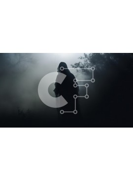 Intra Συλλεκτικό Ξύλινο Παζλ Plywood  4mm - Σκοτεινή φιγούρα στο ομιχλώδες δάσος Σε Ξύλινο Κουτί - Διαστάσεις: 10x10 cm – 25 κομμάτια