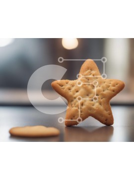 Σετ των 2 Intra Συλλεκτικό Ξύλινο Παζλ Plywood  4mm - Cookie σε σχήμα αστεριού σε φόντο επιτραπέζιου Σε Ξύλινο Κουτί - Διαστάσεις: 10x10 cm – 25 κομμάτια