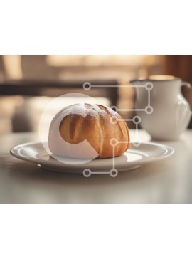 Σετ των 2 Intra Συλλεκτικό Ξύλινο Παζλ Plywood  4mm - Λευκό πιάτο με αγνώστου ταυτότητας ψημένο αγαθό Σε Ξύλινο Κουτί - Διαστάσεις: 10x10 cm – 25 κομμάτια