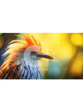 Σετ των 2 Intra Συλλεκτικό Ξύλινο Παζλ Plywood  4mm - Κοντινό πλάνο ενός πορτοκαλί-λευκού πουλιού Σε Ξύλινο Κουτί - Διαστάσεις: 10x10 cm – 25 κομμάτια