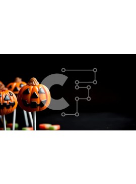 Σετ των 2 Intra Συλλεκτικό Ξύλινο Παζλ Plywood  4mm - Cake Pops με θέμα το Halloween με ζαχαρωτά και γλειφιτζούρια Σε Ξύλινο Κουτί - Διαστάσεις: 10x10 cm – 25 κομμάτια