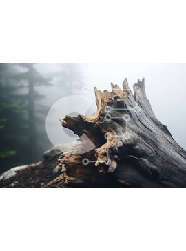 Intra Συλλεκτικό Ξύλινο Παζλ Plywood  4mm - Misty Forest με πεσμένο κορμό δέντρου Σε Ξύλινο Κουτί - Διαστάσεις: 10x10 cm – 25 κομμάτια