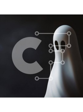 Intra Συλλεκτικό Ξύλινο Παζλ Plywood  4mm - Spooky White Ghost in the Dark Σε Ξύλινο Κουτί - Διαστάσεις Puzzle: 10x10 cm – 25 κομμάτια