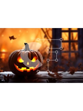 Intra Συλλεκτικό Ξύλινο Παζλ Plywood  4mm - Λαμπερή κολοκύθα σε τραπέζι με θέμα το φθινόπωρο Σε Ξύλινο Κουτί - Διαστάσεις Puzzle: 10x10 cm – 25 κομμάτια