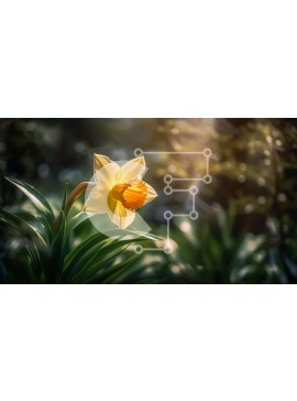 Intra Συλλεκτικό Ξύλινο Παζλ Plywood  4mm - Φωτεινό και χαρούμενο κίτρινο λουλούδι ασφόδελου στο φως του ήλιου Σε Ξύλινο Κουτί - Διαστάσεις: 10x10 cm – 25 κομμάτια