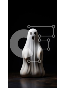 Intra Συλλεκτικό Ξύλινο Παζλ Plywood  4mm - Άσπρο ειδώλιο φάντασμα σε σκούρο φόντο Σε Ξύλινο Κουτί - Διαστάσεις Puzzle: 10x10 cm – 25 κομμάτια