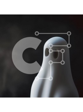 Intra Συλλεκτικό Ξύλινο Παζλ Plywood  4mm - Διακόσμηση με ειδώλιο λευκό φάντασμα Σε Ξύλινο Κουτί - Διαστάσεις Puzzle: 10x10 cm – 25 κομμάτια