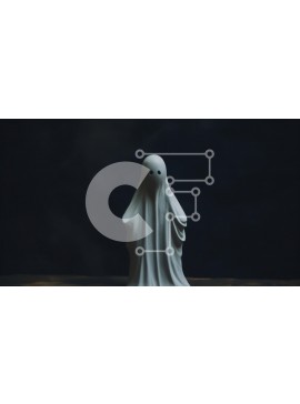 Intra Συλλεκτικό Ξύλινο Παζλ Plywood  4mm - Μυστηριώδες ειδώλιο λευκού φαντάσματος σε άδειο τραπέζι Σε Ξύλινο Κουτί - Διαστάσεις Puzzle: 10x10 cm – 25 κομμάτια