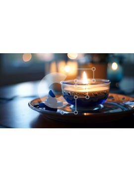 Intra Συλλεκτικό Ξύλινο Παζλ Plywood  4mm - Αναμμένο κερί στο πιάτο με στολίδι Σε Ξύλινο Κουτί - Διαστάσεις Puzzle: 10x10 cm – 25 κομμάτια