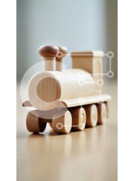 Intra Συλλεκτικό Ξύλινο Παζλ Plywood  4mm - Αξιολάτρευτο ξύλινο τρένο παιχνιδιών σε ένα παιχνιδιάρικο τραπέζι Σε Ξύλινο Κουτί - Διαστάσεις Puzzle: 10x10 cm – 25 κομμάτια