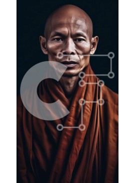 Intra Συλλεκτικό Ξύλινο Παζλ Plywood  4mm - Σοβαρός φαλακρός άνδρας που φορά καφέ ρόμπα Σε Ξύλινο Κουτί - Διαστάσεις Puzzle: 10x10 cm – 25 κομμάτια