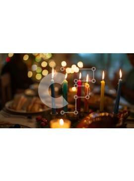 Intra Συλλεκτικό Ξύλινο Παζλ Plywood  4mm - Αναμμένα κεριά στην τραπεζαρία Σε Ξύλινο Κουτί - Διαστάσεις Puzzle: 10x10 cm – 25 κομμάτια