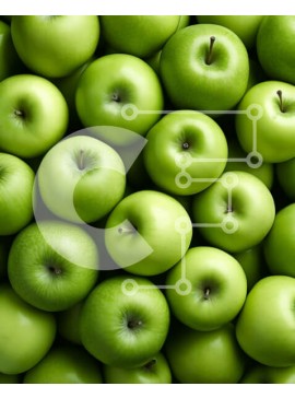 Σετ των 2 Intra Συλλεκτικό Ξύλινο Παζλ Plywood  4mm - Φρέσκα και ζουμερά πράσινα μήλα σε ένα σωρό Σε Ξύλινο Κουτί - Διαστάσεις: 10x10 cm – 25 κομμάτια